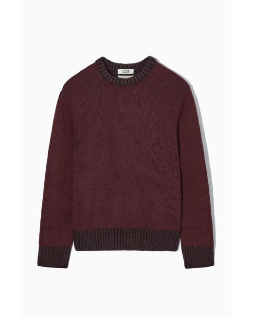 COS Synthetic Regular-fit Mohair-blend Jumper in Red for Men | Lyst
