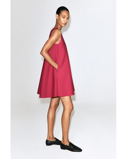 COS Red Scuba A-Line Mini Dress