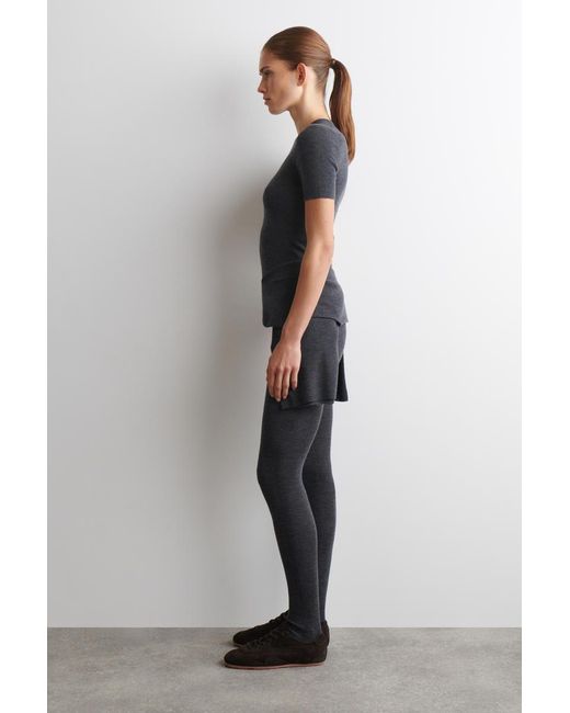 COS Black Seamless Merino Wool T-Shirt