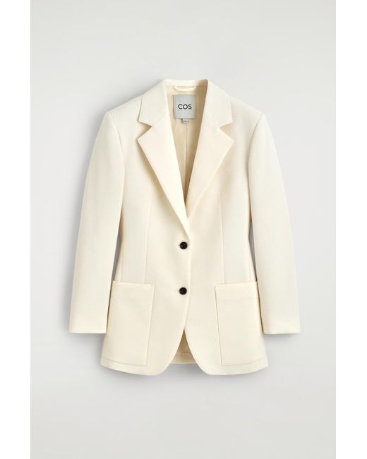 COS Natural Single-Breasted Bouclé Blazer