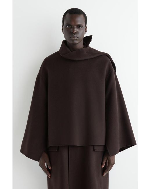 COS Black Double-Faced Wool Cape