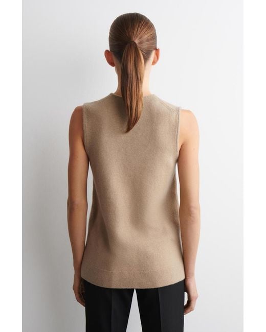 COS Natural Wool V-Neck Tunic Vest