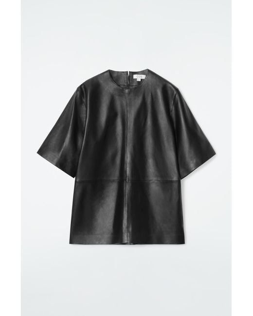 COS Black Leather T-shirt