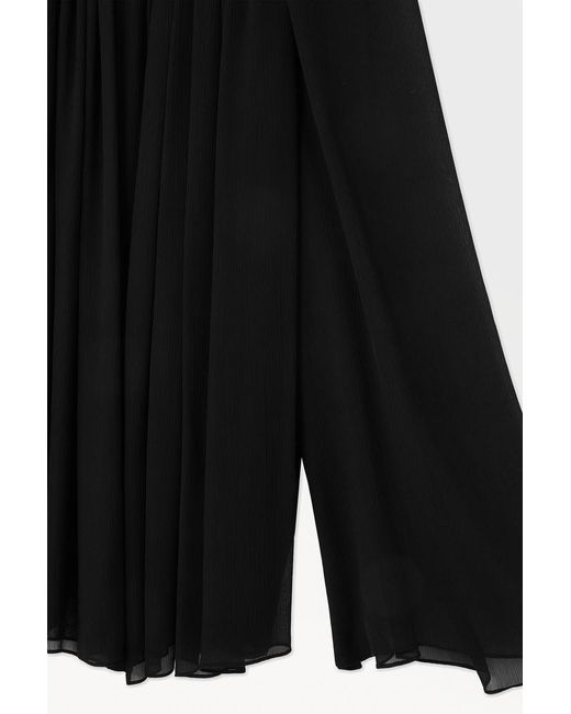 COS Black The Crinkled Silk-chiffon Blouse