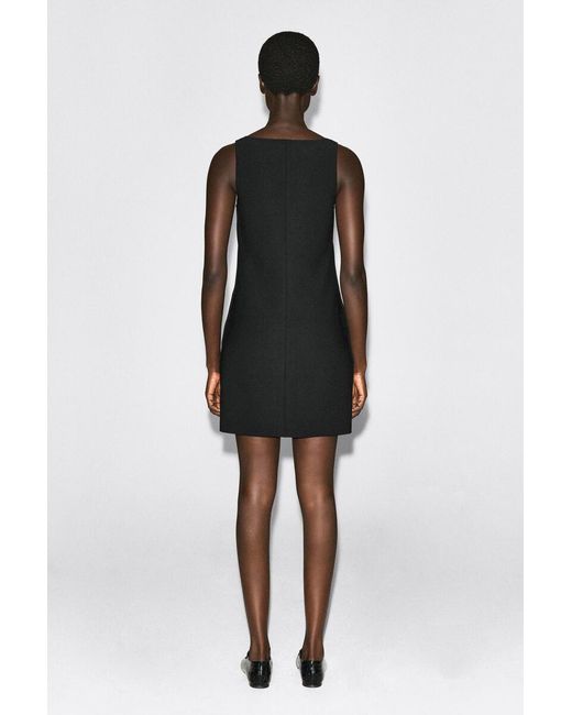 COS Black Square-Neck Crepe-Jersey Dress