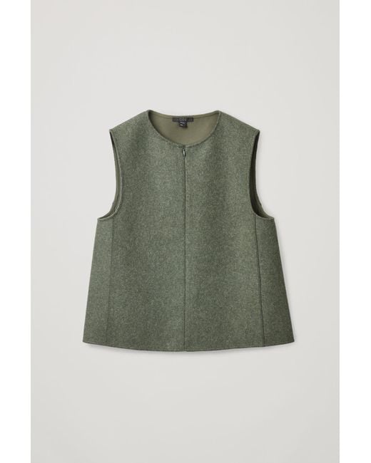 COS Green Sleeveless Wool-mix Vest