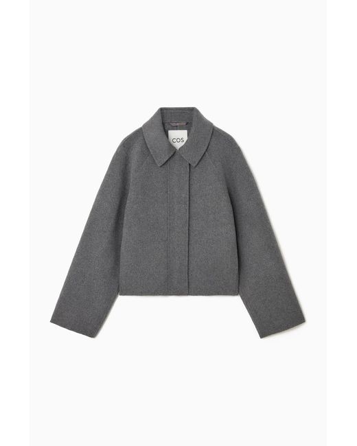 COS Gray Short Double-faced Wool Jacket