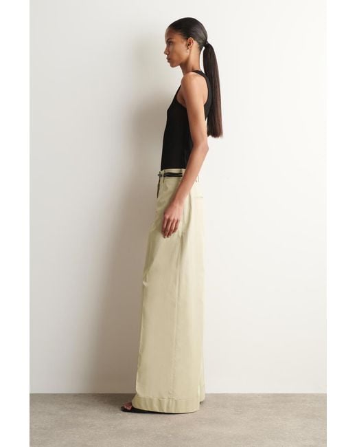COS Natural Cotton-Twill Wide-Leg Turn-Up Pants