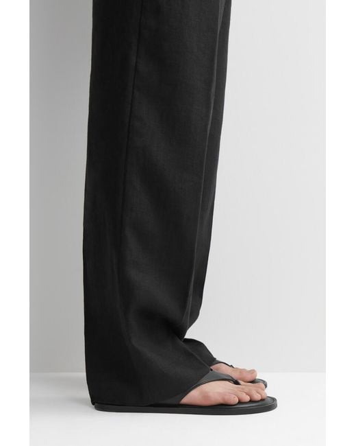 COS White Leather Flip Flops for men