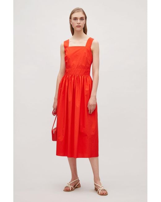COS Red Shoulder-strap Dress