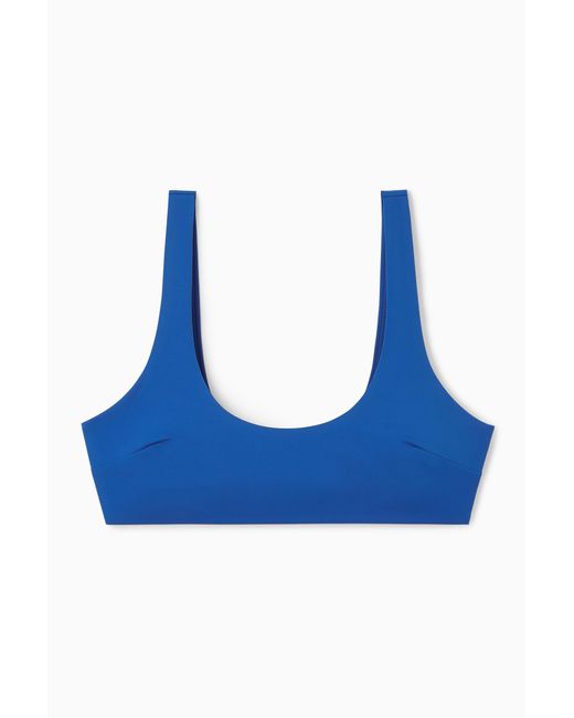 COS Blue Scoop-neck Bikini Top