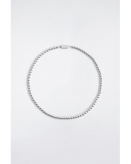 COS White Beaded Necklace for men