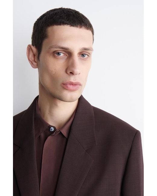 COS Brown Fluid Wool Blazer for men