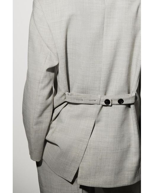 COS Gray Structured Wool-Blend Blazer