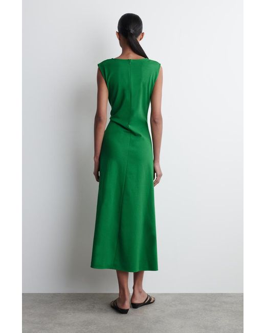 COS Twist-Detail Midi Dress in Green | Lyst