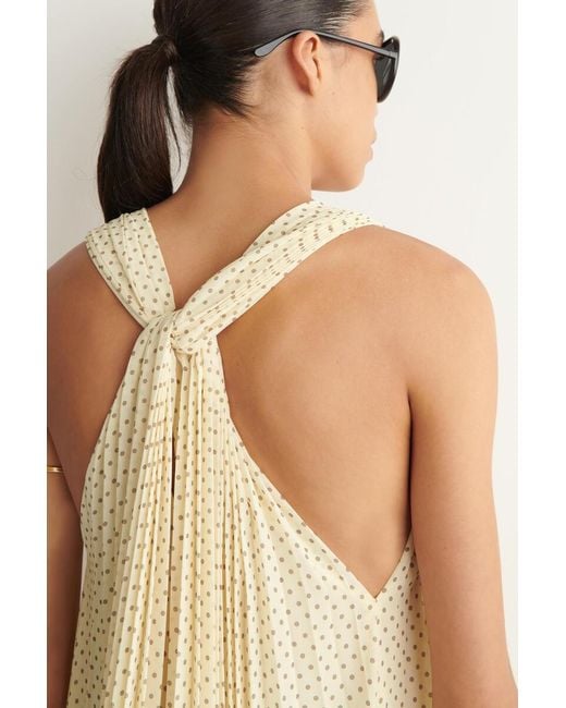 COS White Tie-Detail Pleated Georgette Maxi Dress