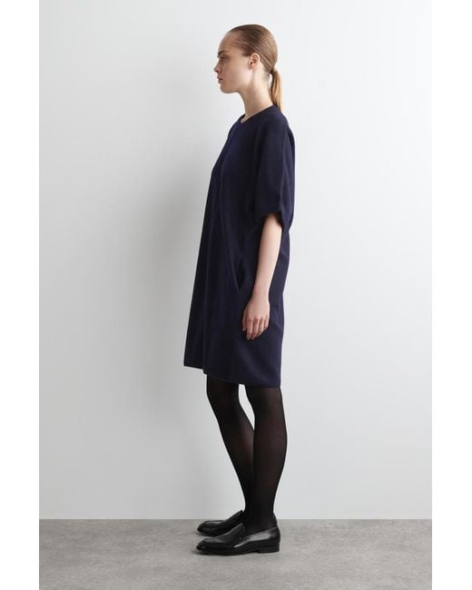 COS Black Sculpted Merino Wool Mini Dress