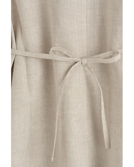 COS Natural Buttoned Linen Mini Dress