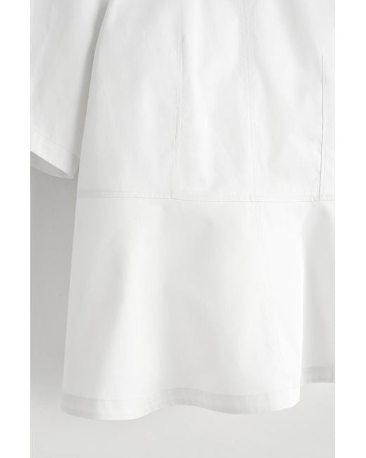 COS White Cotton Peplum Top