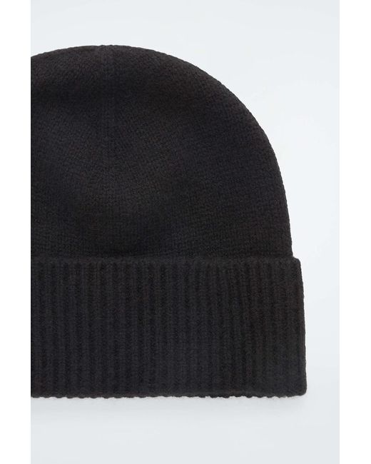 COS Black Pure Cashmere Beanie