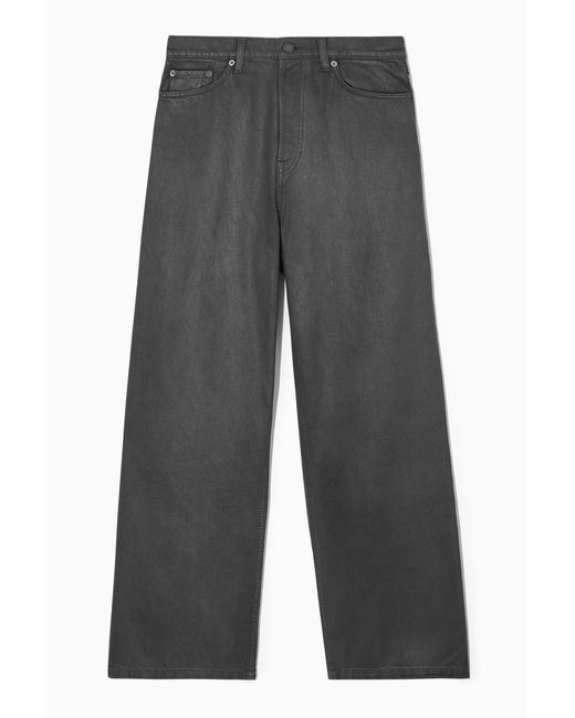 COS Gray Volume Coated-denim Jeans - Wide