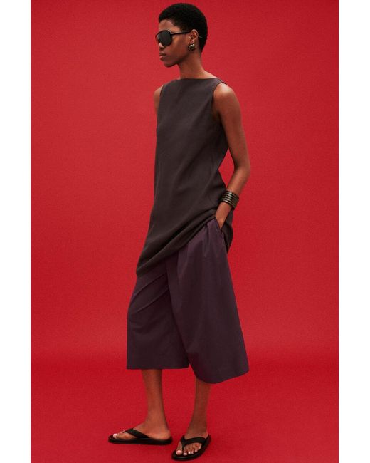 COS Purple Pleated Cotton Pants