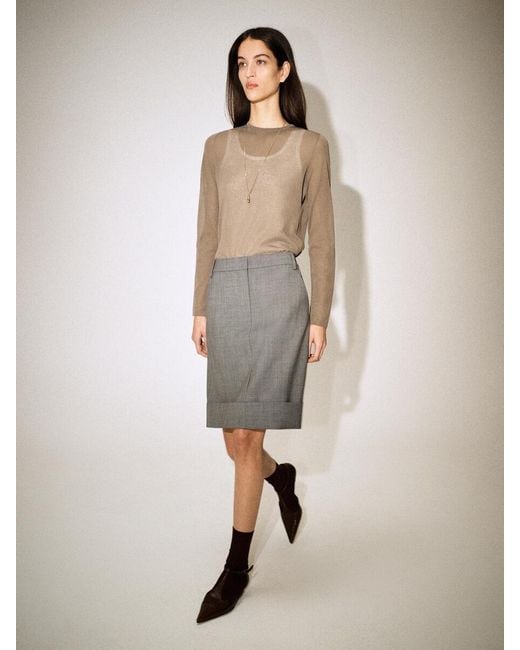 COS Natural Layered Knit Long-Sleved Top