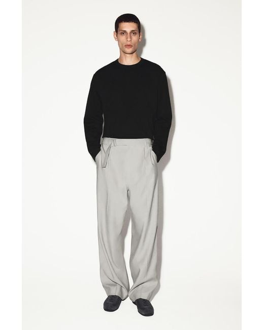 COS Black Relaxed Jersey Interlock Long-sleeved T-shirt for men