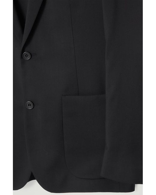 COS Black Regular Unstructured Wool Blazer for men