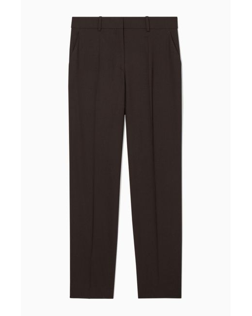 COS Black Low-rise Tailored Wool Trousers