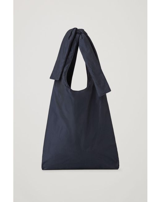 COS Blue Knotted Strap Fabric Shopper