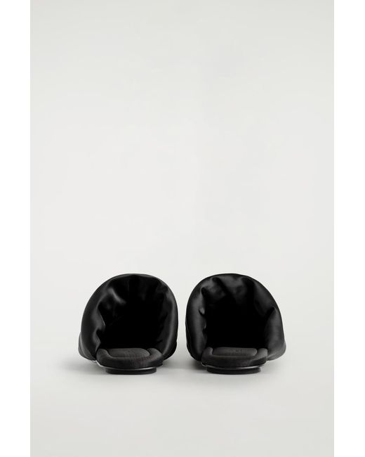 COS Black Padded Satin Mules