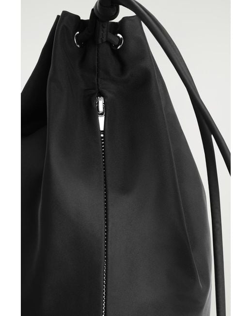 COS Black Drawstring Crossbody Bag
