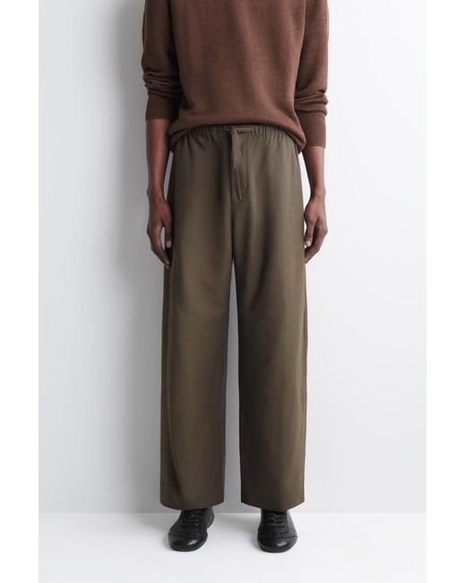 COS Green Relaxed-Fit Barrel-Leg Drawstring Trousers for men