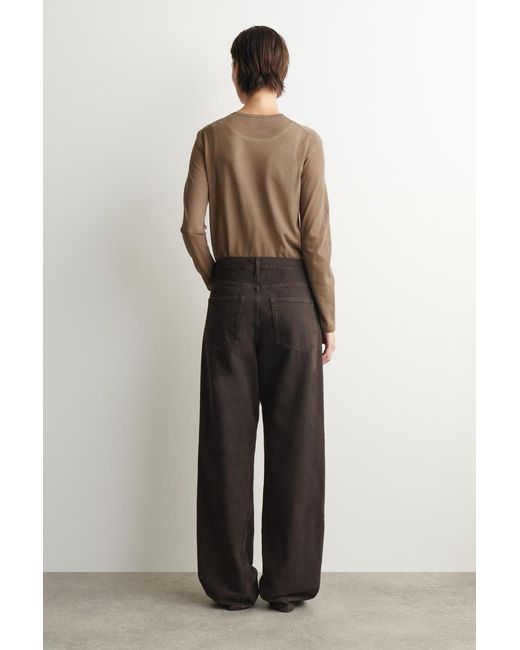 COS Brown Facade Straight-Leg Jeans