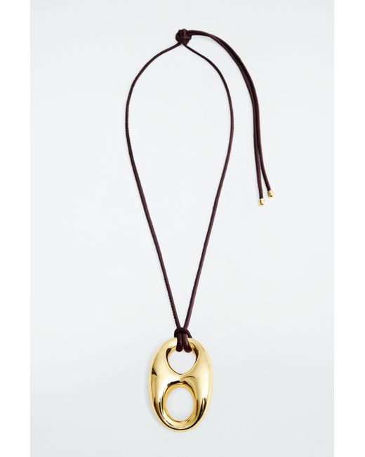 COS Brown Chunky Mariner-pendant Necklace