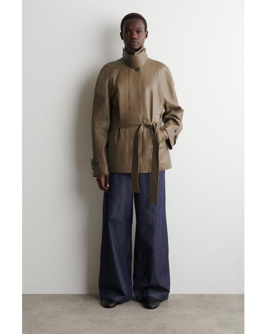 COS Blue Denim Wide-leg Drawstring Trousers