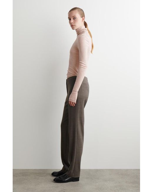 COS Gray Slim Wool-Blend Trousers