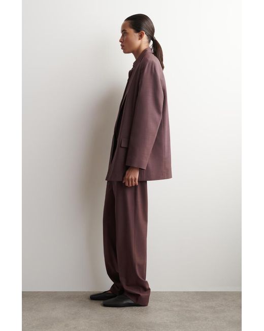 COS Purple Shawl-Collar Wool Blazer