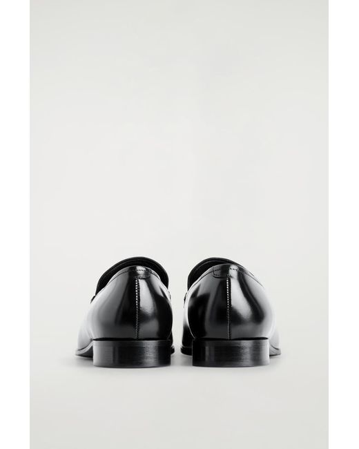 COS White Polished-Leather Loafers