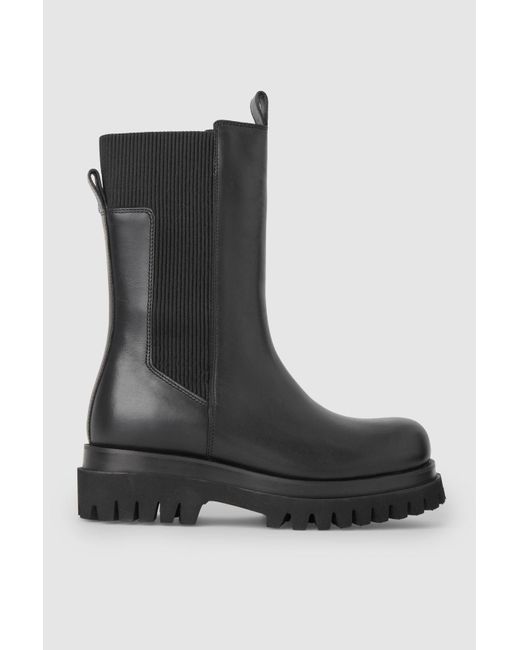 COS Chunky Leather Chelsea Boots in 