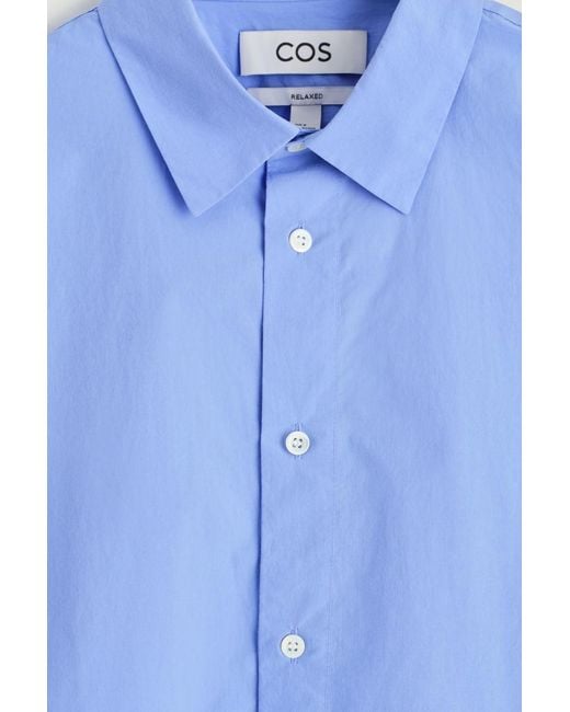 COS Blue Relaxed Pima Cotton Poplin Shirt for men