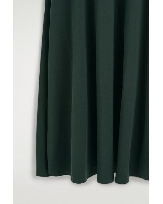 COS Green Sculptural Cotton-Jersey Midi Dress