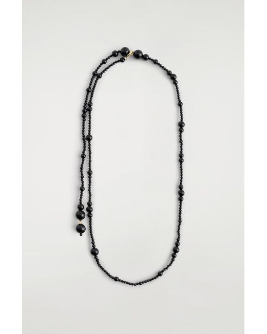 COS White Beaded Agate Necklace