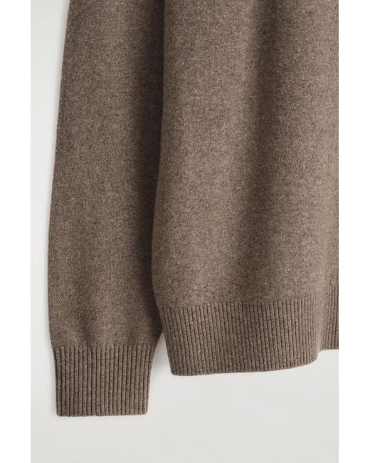 COS Brown Seamless Cashmere Crew-Neck Sweater for men