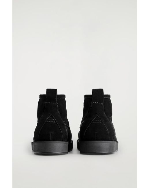 COS Black Suede Desert Boots for men