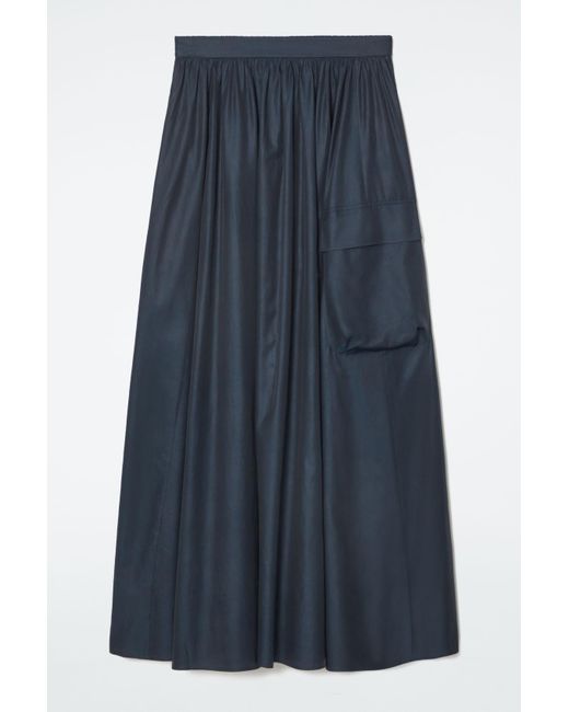 COS Blue Utility A-line Maxi Skirt
