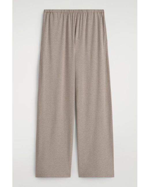 COS Brown Fluid Jersey Wide-Leg Trousers