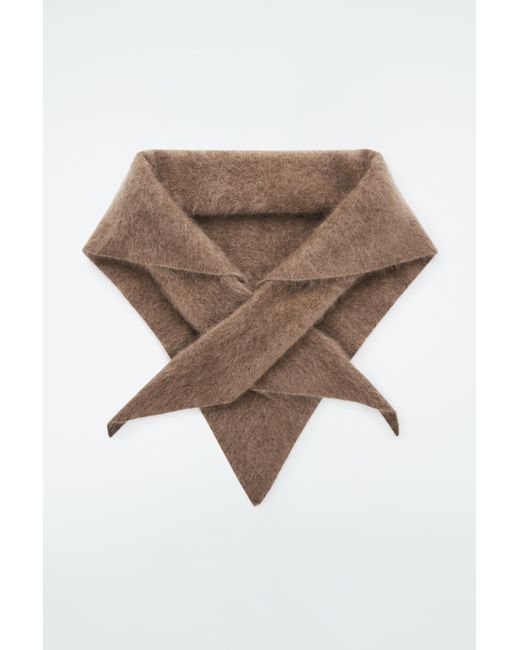 COS Natural Pure Brushed-cashmere Triangle Scarf
