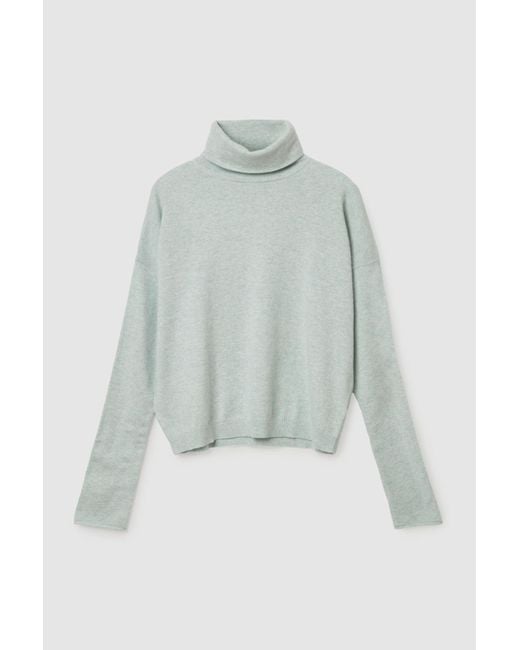 COS Green Turtleneck Cashmere Sweater